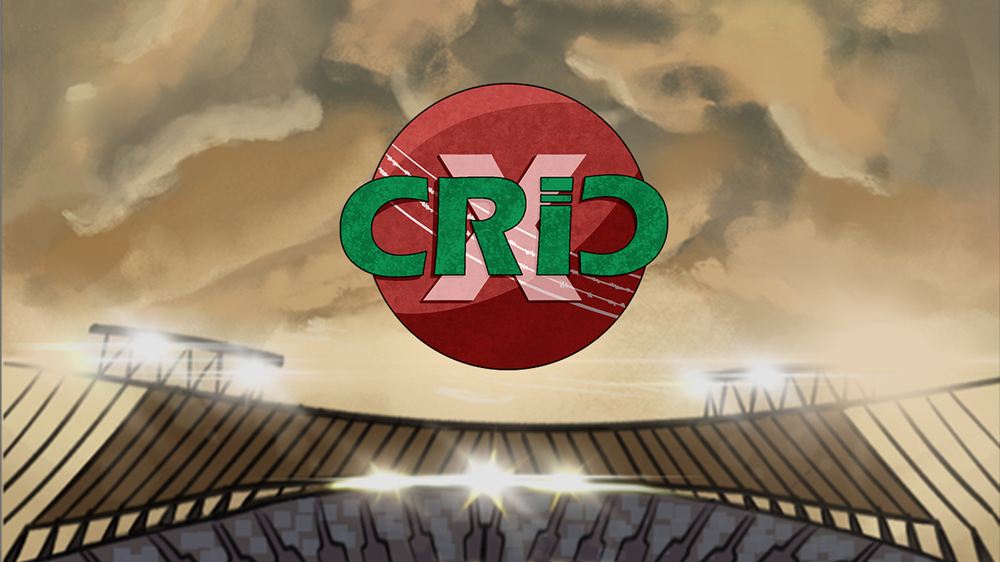 CricX logo: a red cricket ball with green lettering over a stadium at dusk.